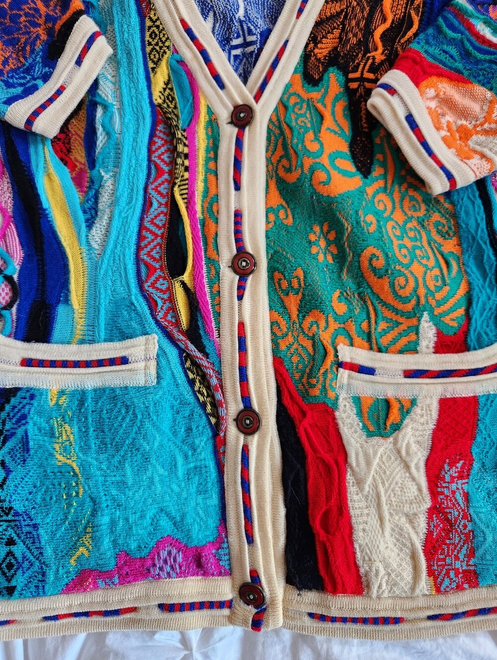 Vintage COOGI Australia 3D Knit Cardigan – Size S - Picture 6 of 11